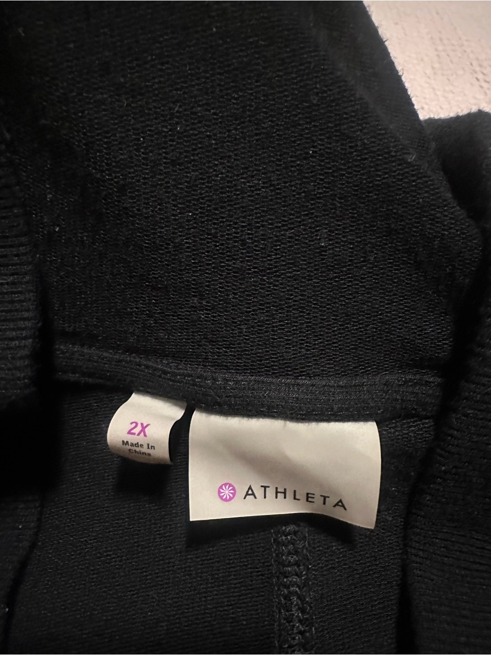 Athleta women’s plus 2x Black Hooded Wrap-Front Pullover - Picture 7 of 13
